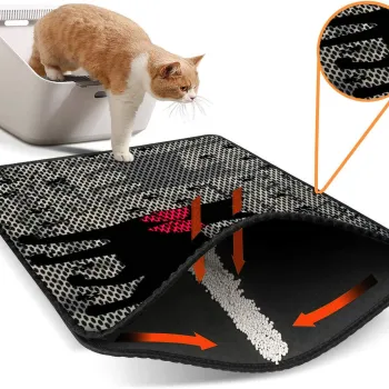 Covoras litiera pentru colectarea granulelor de nisip, Paws & Whiskers, Nrszn0111, 50% PVC/50% poliester, Multicolor imagine