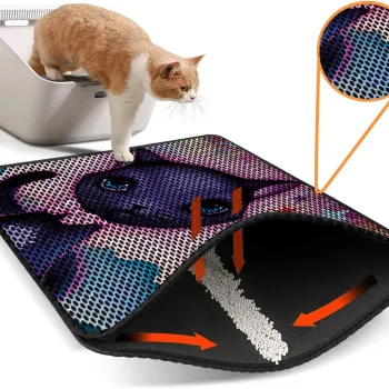 Covoras litiera pentru colectarea granulelor de nisip, Paws & Whiskers, Nrszn0112, 50% PVC/50% poliester, Multicolor imagine