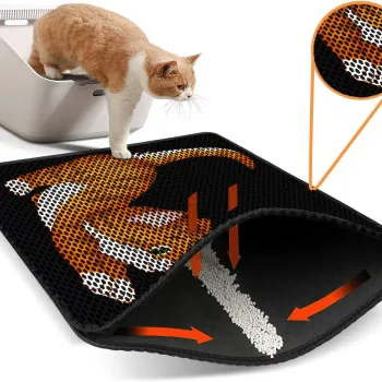 Covoras litiera pentru colectarea granulelor de nisip, Paws & Whiskers, Nrszn0118, 50% PVC/50% poliester, Multicolor imagine