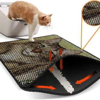 Covoras litiera pentru colectarea granulelor de nisip, Paws & Whiskers, Nrszn0123, 50% PVC/50% poliester, Multicolor imagine