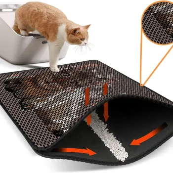 Covoras litiera pentru colectarea granulelor de nisip, Paws & Whiskers, Nrszn0125, 50% PVC/50% poliester, Multicolor imagine