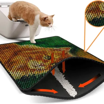 Covoras litiera pentru colectarea granulelor de nisip, Paws & Whiskers, Nrszn0130, 50% PVC/50% poliester, Multicolor imagine