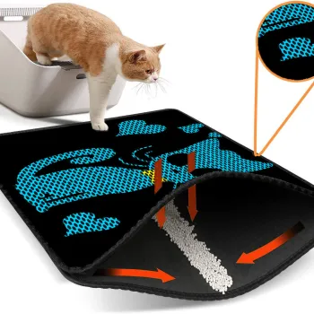 Covoras litiera pentru colectarea granulelor de nisip, Paws & Whiskers, Nrszn0135, 50% PVC/50% poliester, Multicolor imagine