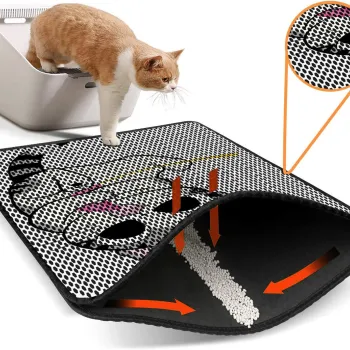 Covoras litiera pentru colectarea granulelor de nisip, Paws & Whiskers, Nrszn0138, 50% PVC/50% poliester, Multicolor imagine