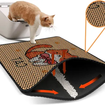 Covoras litiera pentru colectarea granulelor de nisip, Paws & Whiskers, Nrszn0148, 50% PVC/50% poliester, Multicolor imagine