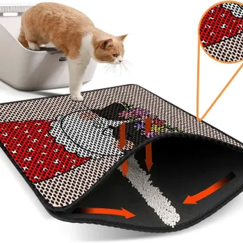 Covoras litiera pentru colectarea granulelor de nisip, Paws & Whiskers, Nrszn0160, 50% PVC/50% poliester, Multicolor imagine