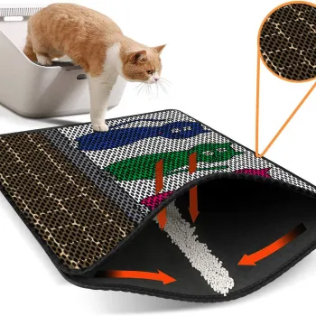 Covoras litiera pentru colectarea granulelor de nisip, Paws & Whiskers, Nrszn0184, 50% PVC/50% poliester, Multicolor imagine