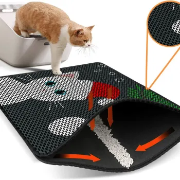 Covoras litiera pentru colectarea granulelor de nisip, Paws & Whiskers, Nrszn0185, 50% PVC/50% poliester, Multicolor imagine