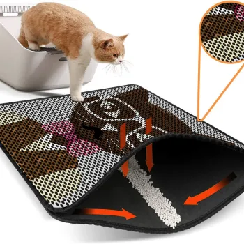 Covoras litiera pentru colectarea granulelor de nisip, Paws & Whiskers, Nrszn0187, 50% PVC/50% poliester, Multicolor imagine