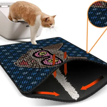 Covoras litiera pentru colectarea granulelor de nisip, Paws & Whiskers, Nrszn0188, 50% PVC/50% poliester, Multicolor imagine