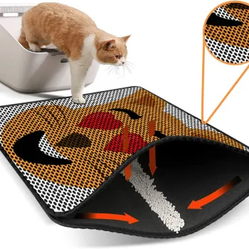 Covoras litiera pentru colectarea granulelor de nisip, Paws & Whiskers, Nrszn0189, 50% PVC/50% poliester, Multicolor imagine