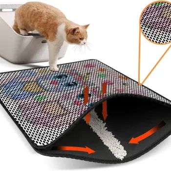 Covoras litiera pentru colectarea granulelor de nisip, Paws & Whiskers, Nrszn0199, 50% PVC/50% poliester, Multicolor imagine