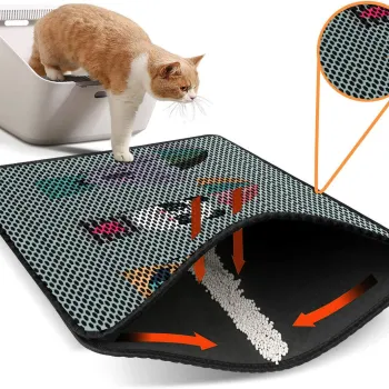 Covoras litiera pentru colectarea granulelor de nisip, Paws & Whiskers, Nrszn0200, 50% PVC/50% poliester, Multicolor imagine