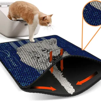 Covoras litiera pentru colectarea granulelor de nisip, Paws & Whiskers, Nrszn0206, 50% PVC/50% poliester, Multicolor imagine