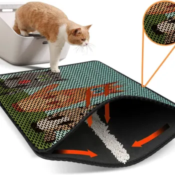 Covoras litiera pentru colectarea granulelor de nisip, Paws & Whiskers, Nrszn0211, 50% PVC/50% poliester, Multicolor imagine