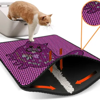 Covoras litiera pentru colectarea granulelor de nisip, Paws & Whiskers, Nrszn0214, 50% PVC/50% poliester, Multicolor imagine