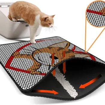 Covoras litiera pentru colectarea granulelor de nisip, Paws & Whiskers, Nrszn0216, 50% PVC/50% poliester, Multicolor imagine