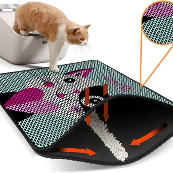 Covoras litiera pentru colectarea granulelor de nisip, Paws & Whiskers, Nrszn0221, 50% PVC/50% poliester, Multicolor imagine