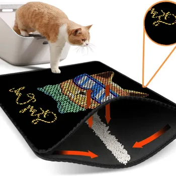 Covoras litiera pentru colectarea granulelor de nisip, Paws & Whiskers, Nrszn0222, 50% PVC/50% poliester, Multicolor imagine