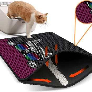 Covoras litiera pentru colectarea granulelor de nisip, Paws & Whiskers, Nrszn0224, 50% PVC/50% poliester, Multicolor imagine