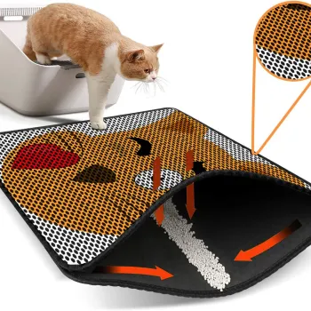 Covoras litiera pentru colectarea granulelor de nisip, Paws & Whiskers, Nrszn0226, 50% PVC/50% poliester, Multicolor imagine