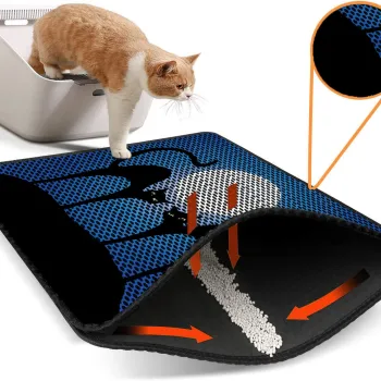 Covoras litiera pentru colectarea granulelor de nisip, Paws & Whiskers, Nrszn0227, 50% PVC/50% poliester, Multicolor imagine