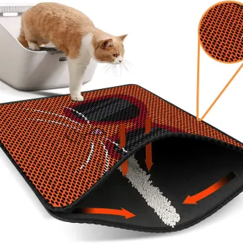 Covoras litiera pentru colectarea granulelor de nisip, Paws & Whiskers, Nrszn0234, 50% PVC/50% poliester, Multicolor imagine