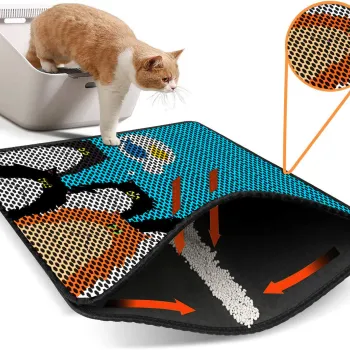 Covoras litiera pentru colectarea granulelor de nisip, Paws & Whiskers, Nrszn0236, 50% PVC/50% poliester, Multicolor imagine