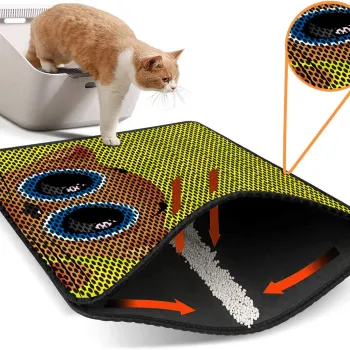 Covoras litiera pentru colectarea granulelor de nisip, Paws & Whiskers, Nrszn0238, 50% PVC/50% poliester, Multicolor imagine