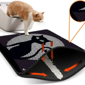 Covoras litiera pentru colectarea granulelor de nisip, Paws & Whiskers, Nrszn0242, 50% PVC/50% poliester, Multicolor imagine