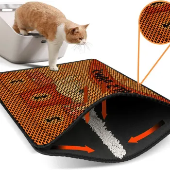 Covoras litiera pentru colectarea granulelor de nisip, Paws & Whiskers, Nrszn0248, 50% PVC/50% poliester, Multicolor imagine