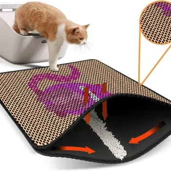 Covoras litiera pentru colectarea granulelor de nisip, Paws & Whiskers, Nrszn0249, 50% PVC/50% poliester, Multicolor imagine