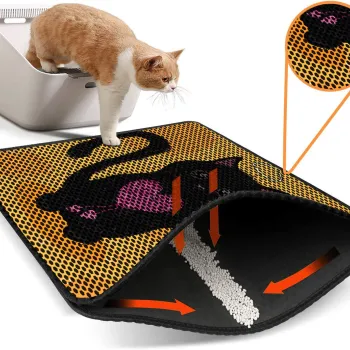 Covoras litiera pentru colectarea granulelor de nisip, Paws & Whiskers, Nrszn0253, 50% PVC/50% poliester, Multicolor imagine