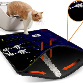 Covoras litiera pentru colectarea granulelor de nisip, Paws & Whiskers, Nrszn0254, 50% PVC/50% poliester, Multicolor imagine