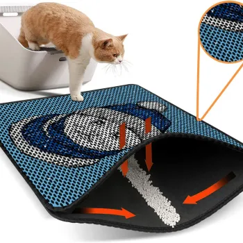 Covoras litiera pentru colectarea granulelor de nisip, Paws & Whiskers, Nrszn0255, 50% PVC/50% poliester, Multicolor imagine