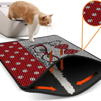 Covoras litiera pentru colectarea granulelor de nisip, Paws & Whiskers, Nrszn0256, 50% PVC/50% poliester, Multicolor imagine