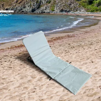 Covoras pliabil pentru plaja Heinner, 141x45x51 cm, otel/textil, gri imagine