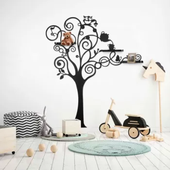 Cuier de perete, A?ac WSH-024, Metal, Dimensiune: 158 x 5 x 187 cm, Negru imagine