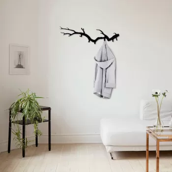 Cuier de perete, Bough, Metal, Dimensiune: 87 x 22 cm, Negru imagine