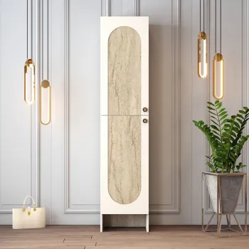 Cuier de perete, Hanah Home, Palermo L, 45x200.6x37 cm, PAL, Cream / Travertine imagine