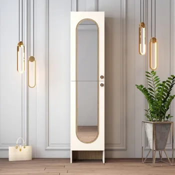 Cuier de perete, Hanah Home, Palermo M, 45x200.6x37 cm, PAL, Crem / Stejar imagine