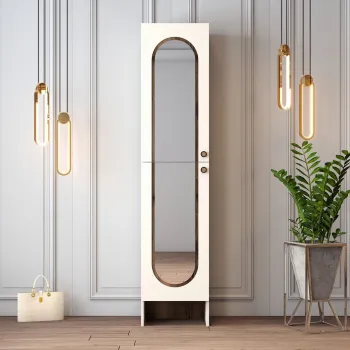 Cuier de perete, Hanah Home, Palermo M, 45x200.6x37 cm, PAL, Crema/Nuca imagine