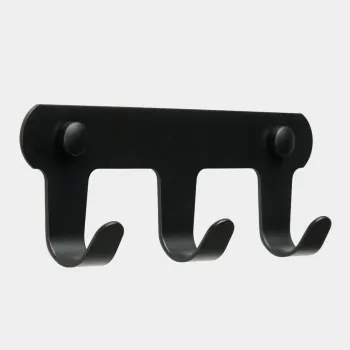 Cuier de perete, Hanah Home, Smart 3, 16.5x6x3 cm, OTEL INOXIDABIL, Negru imagine