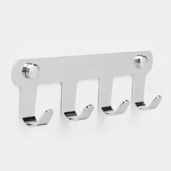Cuier de perete, Hanah Home, Smart 4, 22.5x6x3 cm, OTEL INOXIDABIL, Crom imagine