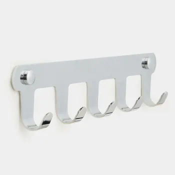 Cuier de perete, Hanah Home, Smart 5, 28.5x6x3 cm, OTEL INOXIDABIL, Crom imagine