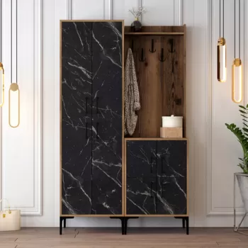 Cuier de perete, Hommy Craft, Berlin BA, 120x200x35 cm, Nuc / Negru imagine