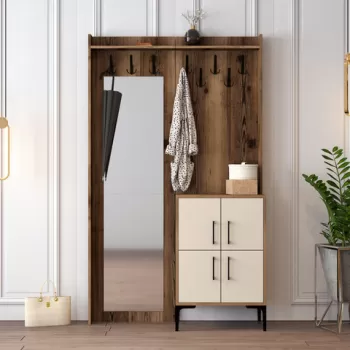 Cuier de perete, Hommy Craft, Berlin BC, 120x200x35 cm, Nuca / Crema imagine