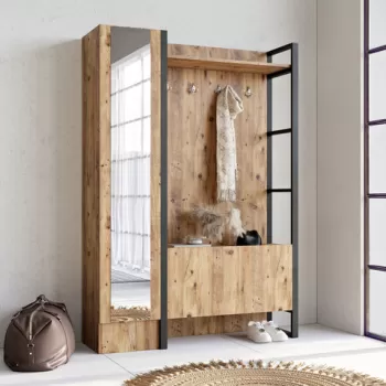 Cuier de perete, Locelso, ML15, 90x180x34 cm, Pinul Atlantic imagine