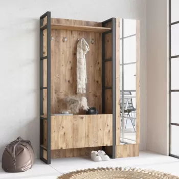 Cuier de perete, Locelso, ML16, 90x180x34 cm, Pinul Atlantic imagine