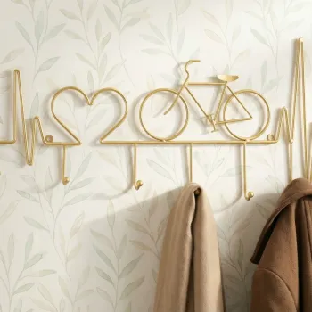 Cuier de perete, Mauro Ferretti, Bicycle, 59x3.2x26.5 cm, metal, auriu imagine